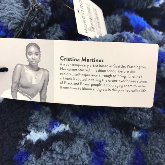 Nordstrom by Cristina Martinez Blue Camo Fleece Jacket Full Zip Size XL - Picture 7 of 9